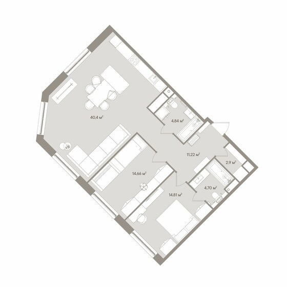 93,5 м², 3-комнатные апартаменты 78 004 016 ₽ - изображение 1