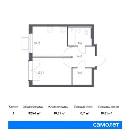 Квартира 32,5 м², 1-комнатная - изображение 1