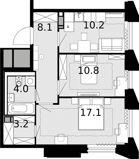 53,4 м², 2-комнатная квартира 13 563 600 ₽ - изображение 1