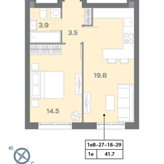 Квартира 41,8 м², 1-комнатная - изображение 2