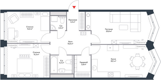 94,5 м², 3-комнатная квартира 40 394 404 ₽ - изображение 28