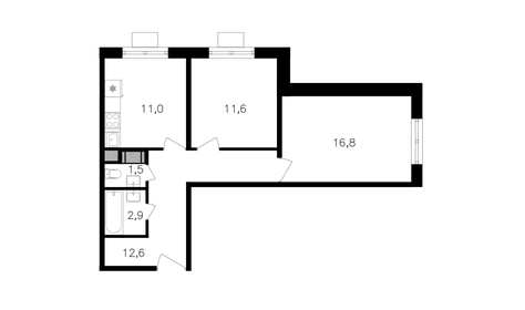 56,4 м², 2-комнатная квартира 20 275 800 ₽ - изображение 10