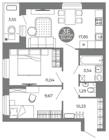 73,4 м², 3-комнатная квартира 16 900 000 ₽ - изображение 60