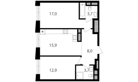 54,5 м², 2-комнатная квартира 19 265 750 ₽ - изображение 73