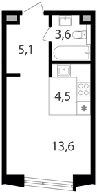 26,1 м², квартира-студия 15 594 750 ₽ - изображение 63