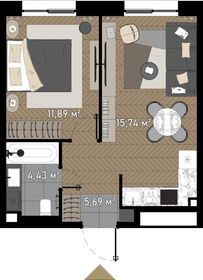 44,7 м², 1-комнатные апартаменты 18 700 000 ₽ - изображение 32