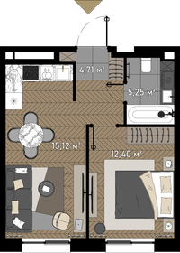 44,7 м², 1-комнатные апартаменты 18 700 000 ₽ - изображение 156
