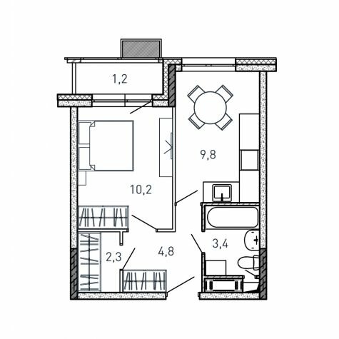 31,7 м², 1-комнатная квартира 6 023 000 ₽ - изображение 16