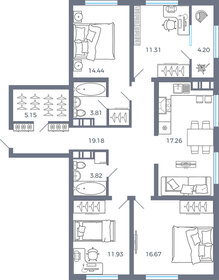 Квартира 107,8 м², 4-комнатная - изображение 1