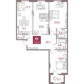 110,9 м², 3-комнатная квартира 69 900 000 ₽ - изображение 150