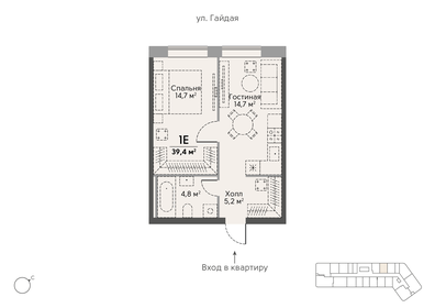 37 м², 1-комнатная квартира 21 500 000 ₽ - изображение 4