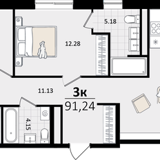 Квартира 91,2 м², 3-комнатная - изображение 4