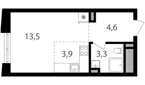 24 м², квартира-студия 9 976 800 ₽ - изображение 69