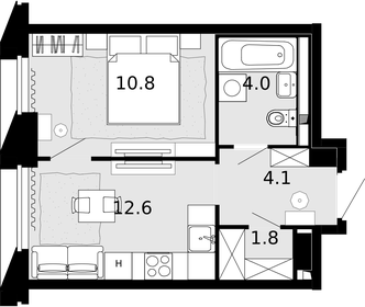 36,6 м², квартира-студия 8 300 000 ₽ - изображение 114