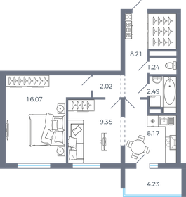 53 м², 1-комнатная квартира 63 000 ₽ в месяц - изображение 20