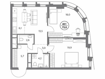 62,6 м², 2-комнатная квартира 30 990 000 ₽ - изображение 18