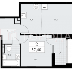 Квартира 37,4 м², 2-комнатная - изображение 2