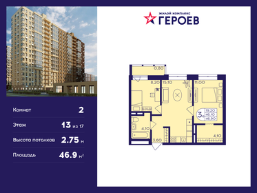 47,4 м², 2-комнатная квартира 7 500 000 ₽ - изображение 54