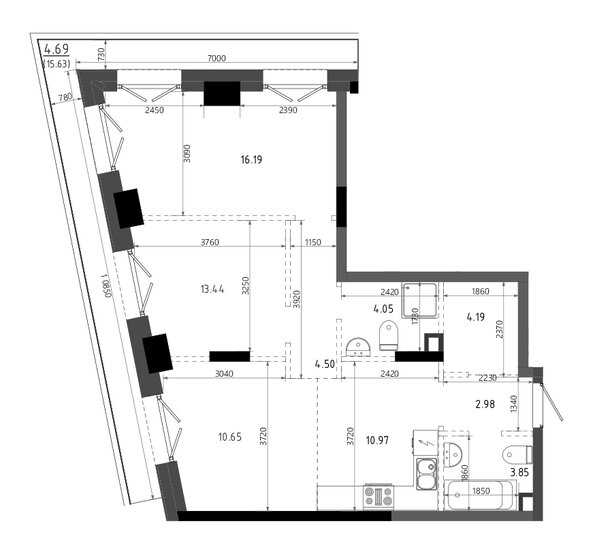 75,5 м², 2-комнатная квартира 21 619 570 ₽ - изображение 1