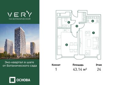 Квартира 43,1 м², 1-комнатная - изображение 1