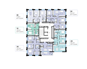 46,1 м², 2-комнатные апартаменты 14 100 000 ₽ - изображение 116