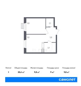 Квартира 30,4 м², 1-комнатная - изображение 1