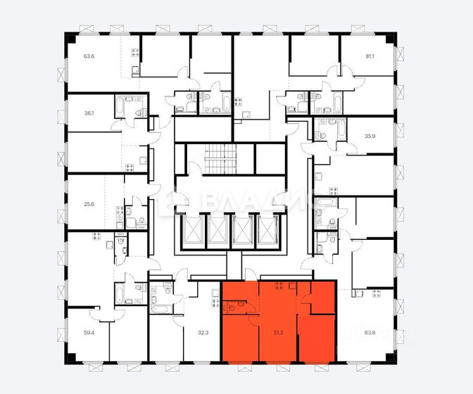 51,2 м², 2-комнатная квартира 14 500 000 ₽ - изображение 1
