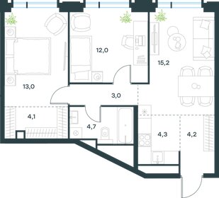 Квартира 60,5 м², 3-комнатная - изображение 1