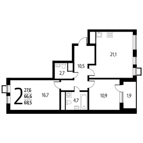68,5 м², 2-комнатная квартира 16 912 650 ₽ - изображение 77