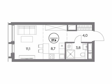 27,8 м², апартаменты-студия 12 600 000 ₽ - изображение 126