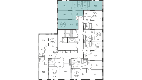 Квартира 85,4 м², 3-комнатная - изображение 2