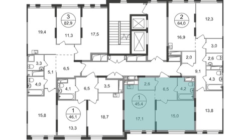 Квартира 45,4 м², 1-комнатная - изображение 2