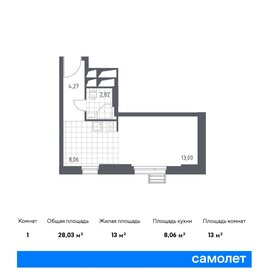 Квартира 28 м², студия - изображение 1