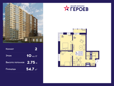 55,7 м², 2-комнатная квартира 7 600 000 ₽ - изображение 88