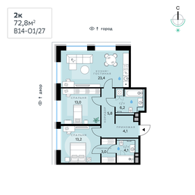 69,3 м², 3-комнатные апартаменты 36 800 000 ₽ - изображение 126