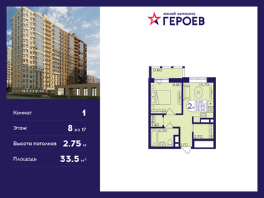 33,3 м², 1-комнатная квартира 6 150 000 ₽ - изображение 109