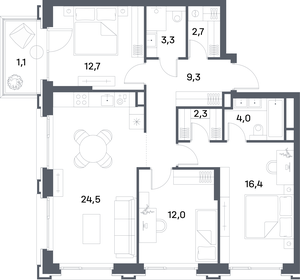 78,9 м², 3-комнатная квартира 34 716 000 ₽ - изображение 29