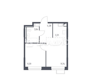 Квартира 32,6 м², 1-комнатная - изображение 1