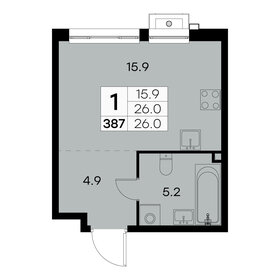 Квартира 26 м², 1-комнатная - изображение 1