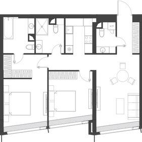 Квартира 83,9 м², 2-комнатная - изображение 2