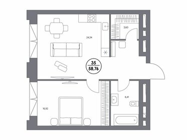 60,1 м², 1-комнатные апартаменты 64 815 528 ₽ - изображение 12