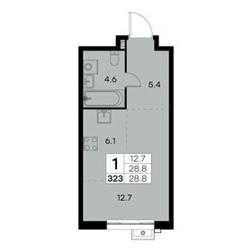 Квартира 28,8 м², 1-комнатная - изображение 1