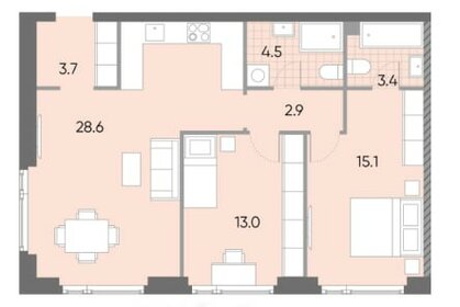 Квартира 71,2 м², 2-комнатная - изображение 1