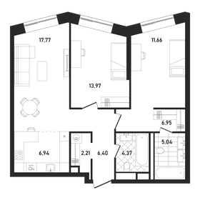 74,6 м², 2-комнатная квартира 56 427 440 ₽ - изображение 13