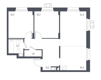 Квартира 62,7 м², 3-комнатные - изображение 1