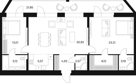 129,4 м², 4-комнатная квартира 67 000 000 ₽ - изображение 185