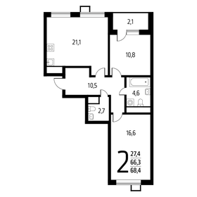 68,5 м², 2-комнатная квартира 16 912 650 ₽ - изображение 91