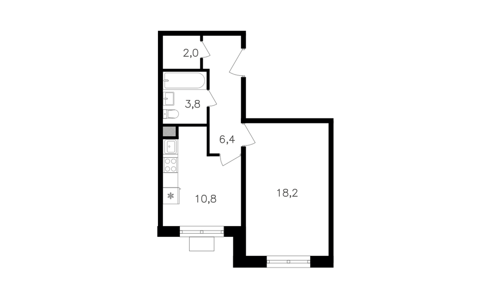 41,2 м², 1-комнатная квартира 16 212 200 ₽ - изображение 17