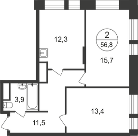 Квартира 56,8 м², 2-комнатная - изображение 1