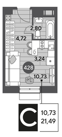 Квартира 21,5 м², студия - изображение 1